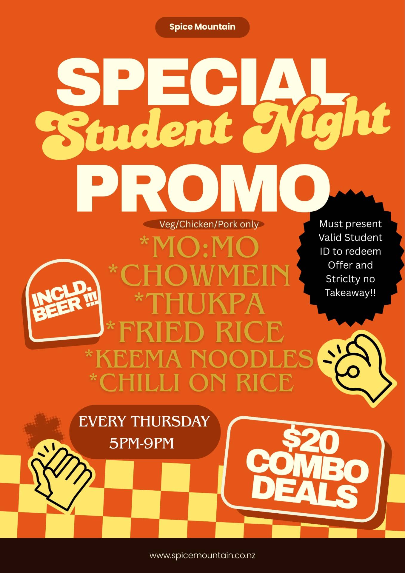 Orange Yellow Bold Illustrative Burger Promotion Poster